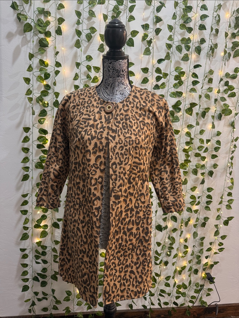 CAbi Leopard Print Open-Front Utility Jacket - Brown/Tan